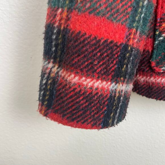 Vintage Womens Blazer Sz S Tartan Wool Scotland Plaid Coat Holiday Christmas - Picture 6 of 8